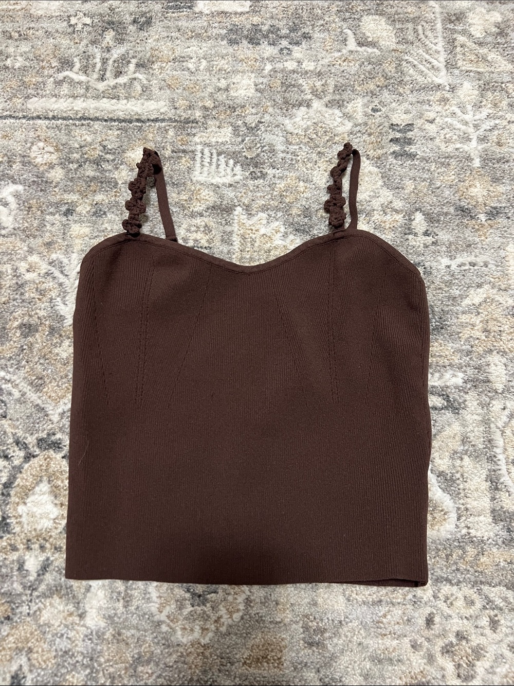 Bailey 44 Chocolate Brown Knit Cami with Braided Straps